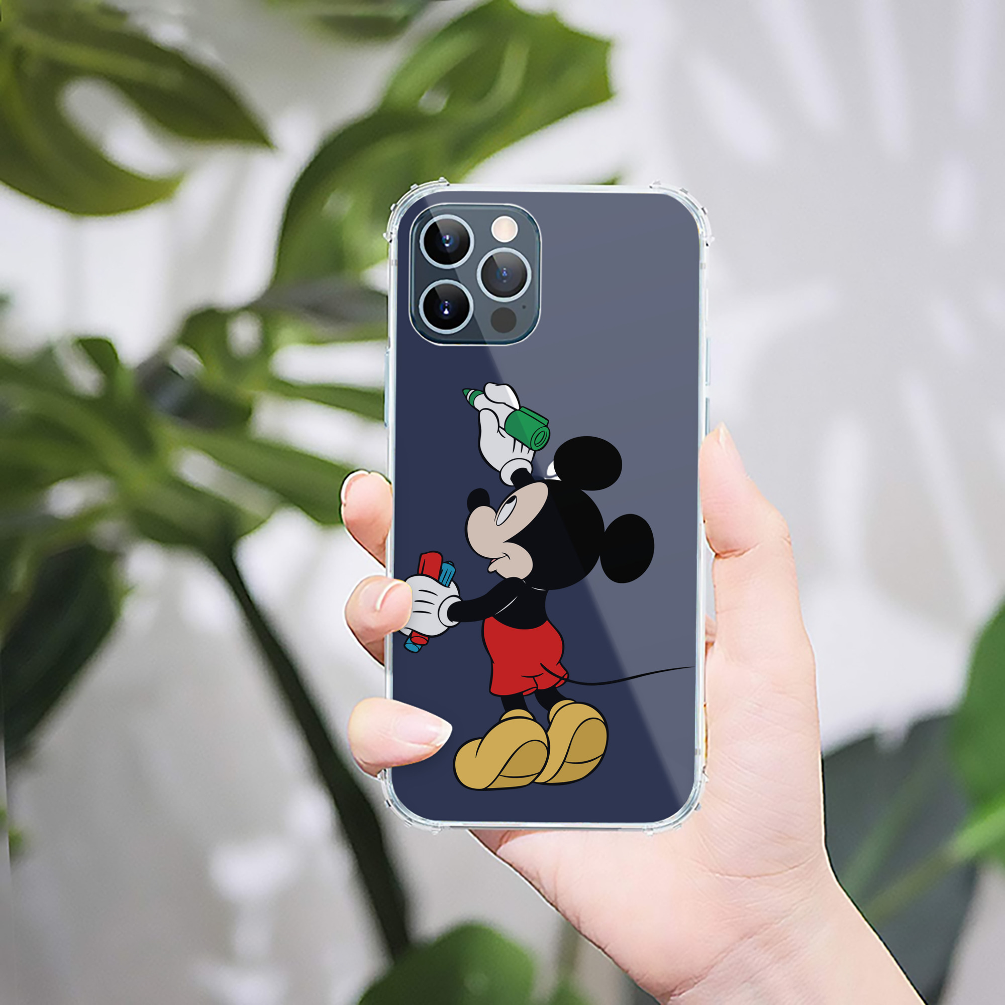 （画像用） ミッキーマウス Mickey Mouse 【iPhone 12シリーズ対応】透明スマホケース（クリアソフトケース）